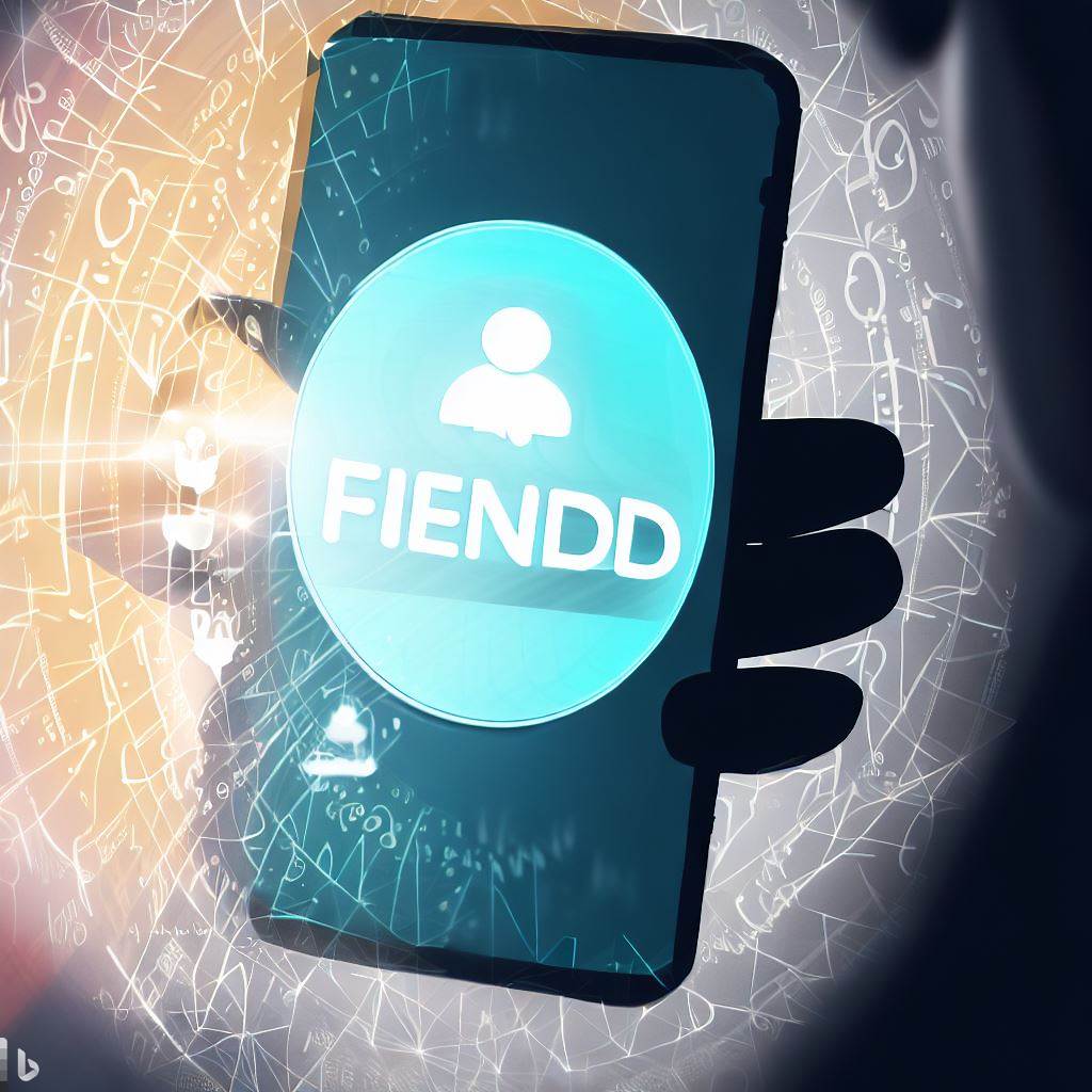 Bruker holder mobil med Friend.tech logo mens skyggen strekker seg mot et annet app-ikon, med forsvinnende digitale mynter i bakgrunnen.