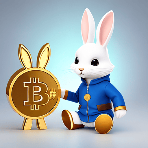 Kaninunge i klasserom peker på Bitcoinsymbol, illustrerer krypto-læring.